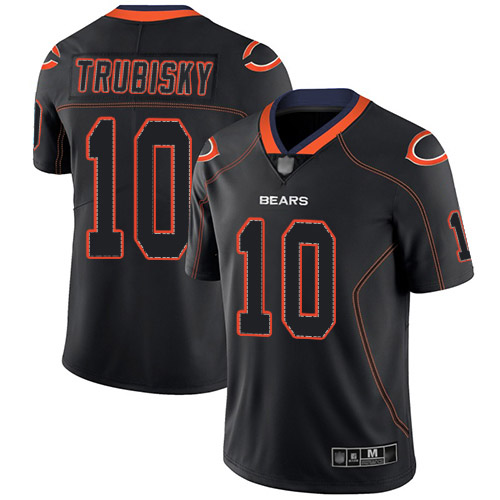 Chicago Bears Limited Lights Out Black Men Mitchell Trubisky Jersey NFL Football 10 Rush